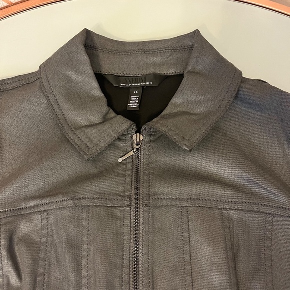 WHBM Gray Coated Moto Jacket Worn Once Like New - Picture 7 of 10